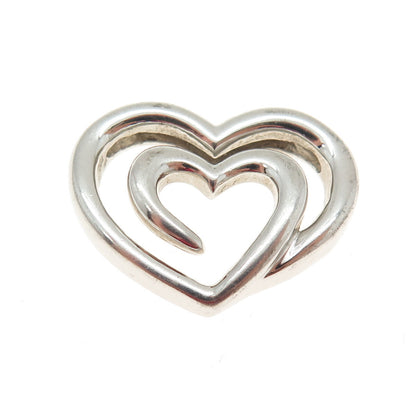 SLV SADYE L VASSIL 925 Sterling Silver Spiral Heart Slide Pendant