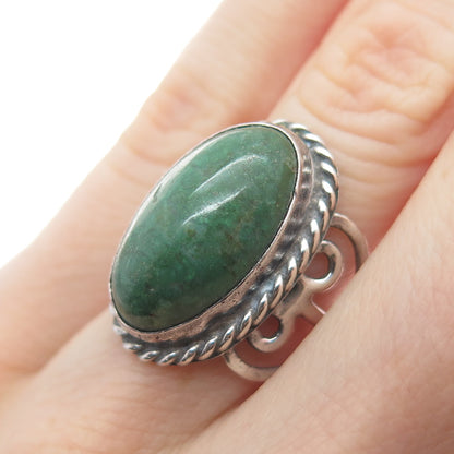 925 Sterling Silver Vintage Mexico Real Royston Turquoise Heart Ring Size 6.25
