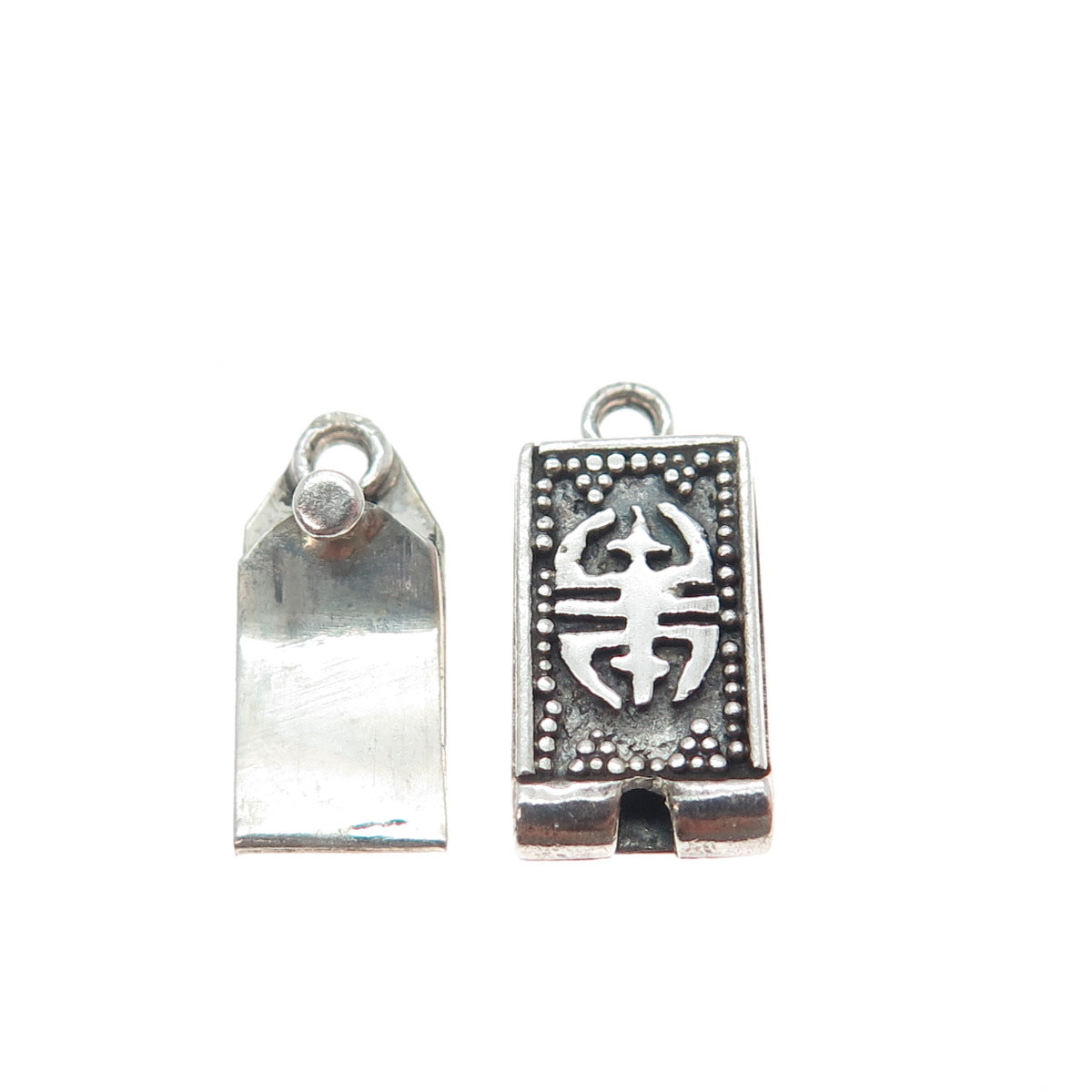 KIT HEATH 925 Sterling Silver Vintage Runic Symbol Oxidized Bracelet Box Lock