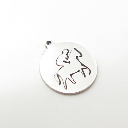 925 Sterling Silver USA Two In Town Rider & Horse Charm Pendant