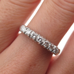 Platinum Antique Art Deco Real Round-Cut Diamond Ring Size 7