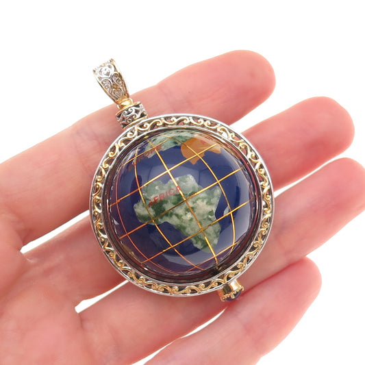 Michael Valitutti Gems En Vogue Sterling Silver 2-Tone Amethyst Globe Pendant