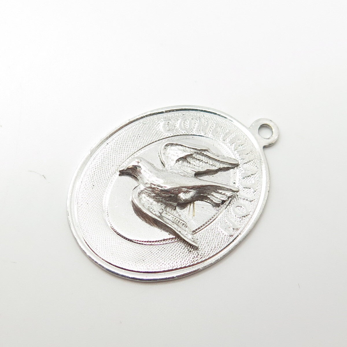 925 Sterling Silver Vintage MEM Martin "Confirmation" Oval Pendant