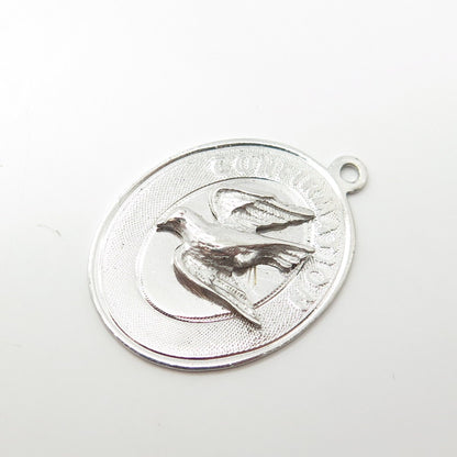 925 Sterling Silver Vintage MEM Martin "Confirmation" Oval Pendant
