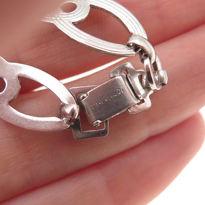 W.E. Richards 925 Sterling Silver Antique Art Deco Infinity Link Bracelet 7.25"