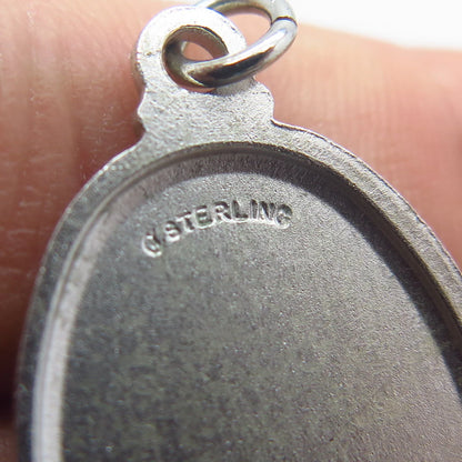 925 Sterling Silver Vintage St. Christopher Religious Pendant
