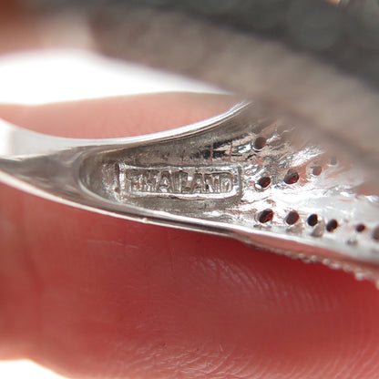 925 Sterling Silver Real Round-Cut Diamond Sparkle Ring Size 5.25