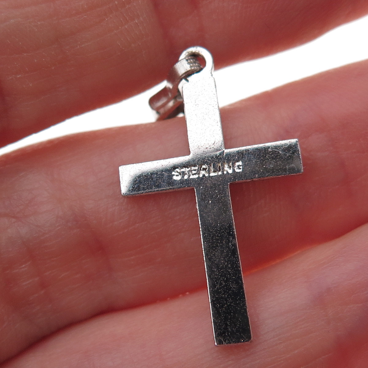 925 Sterling Silver Antique Art Deco Real Marcasite Cross Charm Pendant