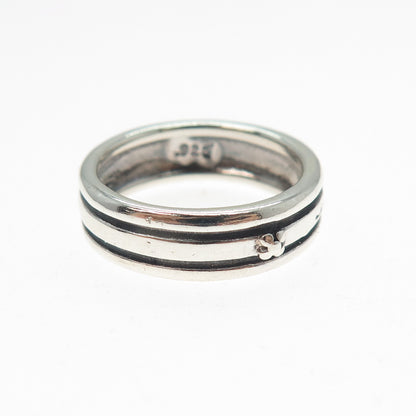 925 Sterling Silver Vintage Joy Oxidized Rotating Band Ring Size 6.75
