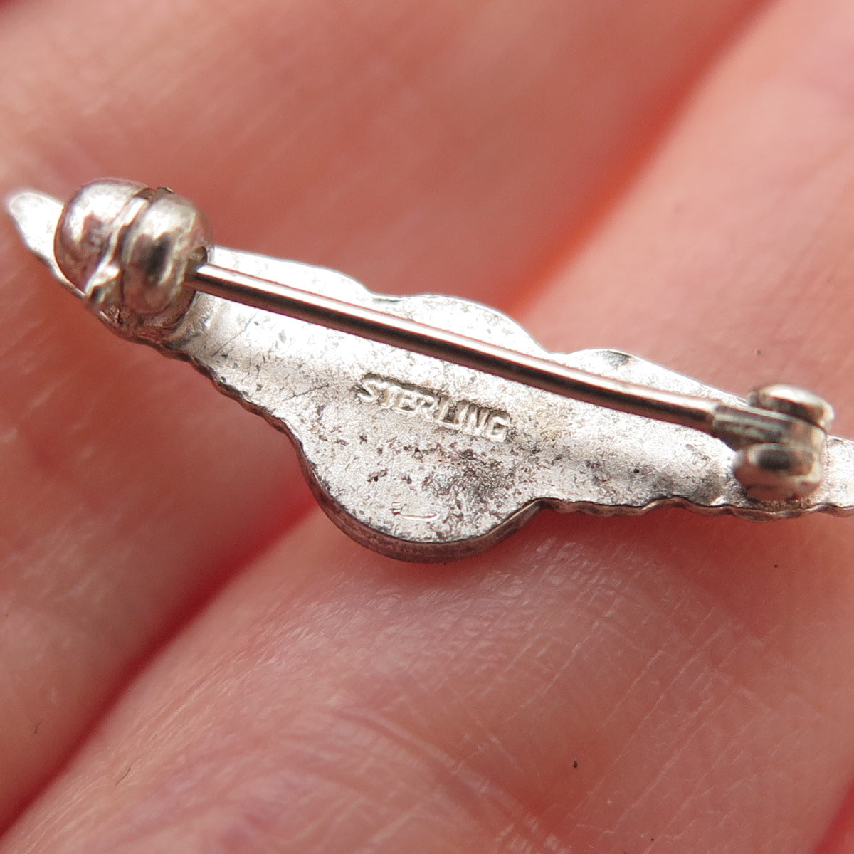 925 Sterling Silver Antique Art Deco Enamel Eastern Air Lines Service Pin Brooch