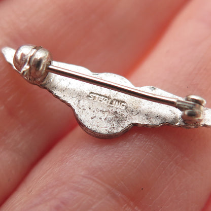 925 Sterling Silver Antique Art Deco Enamel Eastern Air Lines Service Pin Brooch