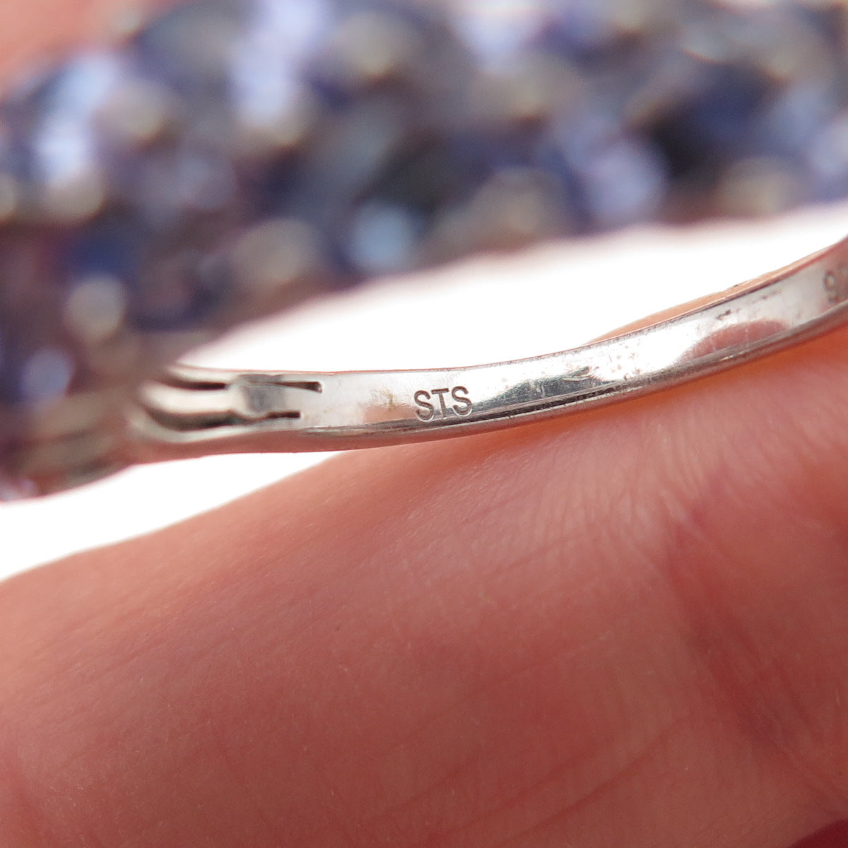 Chuck Clemency 925 Sterling Silver Real Marquise-Cut Tanzanite Ring Size 8