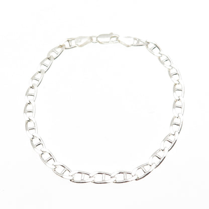 925 Sterling Silver Italy Anchor Mariner Link Bracelet 6.75"