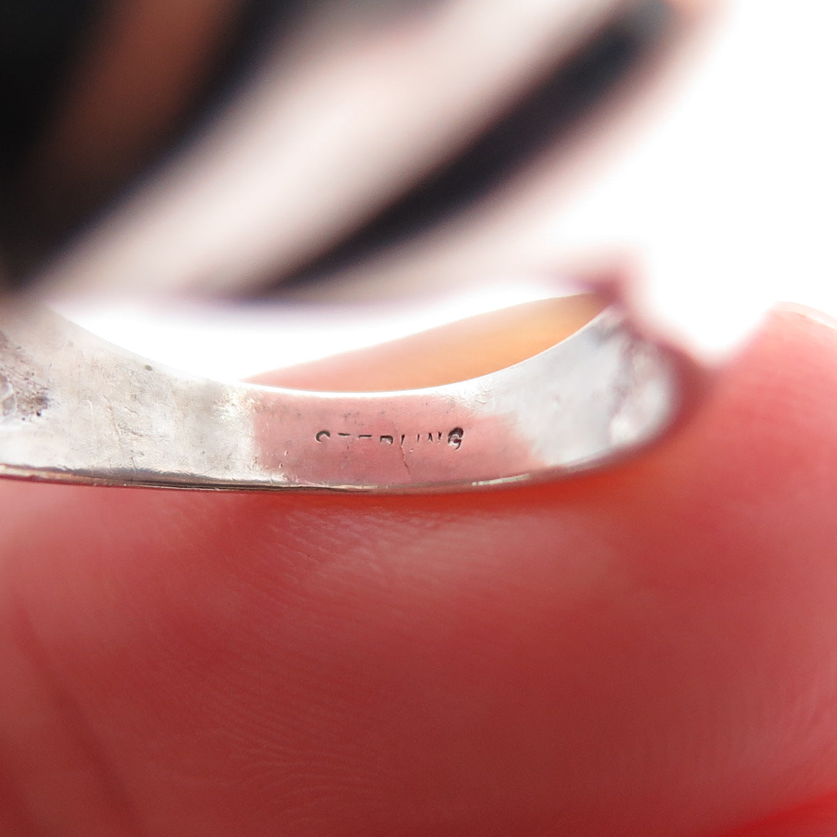 925 Sterling Silver Vintage Modernist Flame Dome Ring Size 7