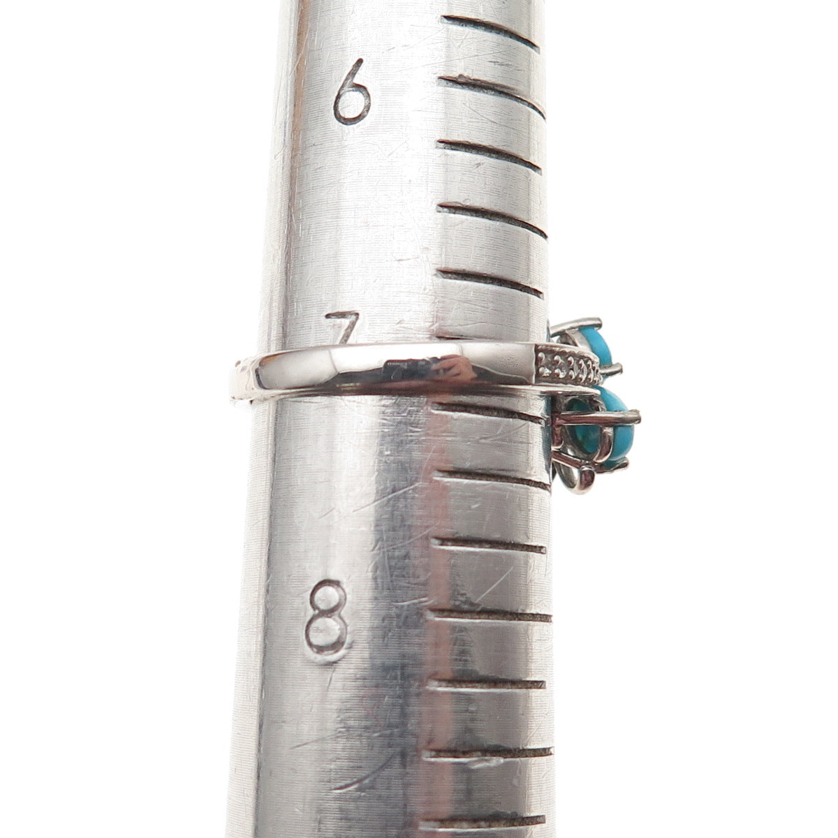 Chuck Clemency 925 Sterling Silver Real Turquoise Topaz Butterfly Ring Size 7.25