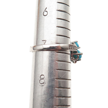 Chuck Clemency 925 Sterling Silver Real Turquoise Topaz Butterfly Ring Size 7.25