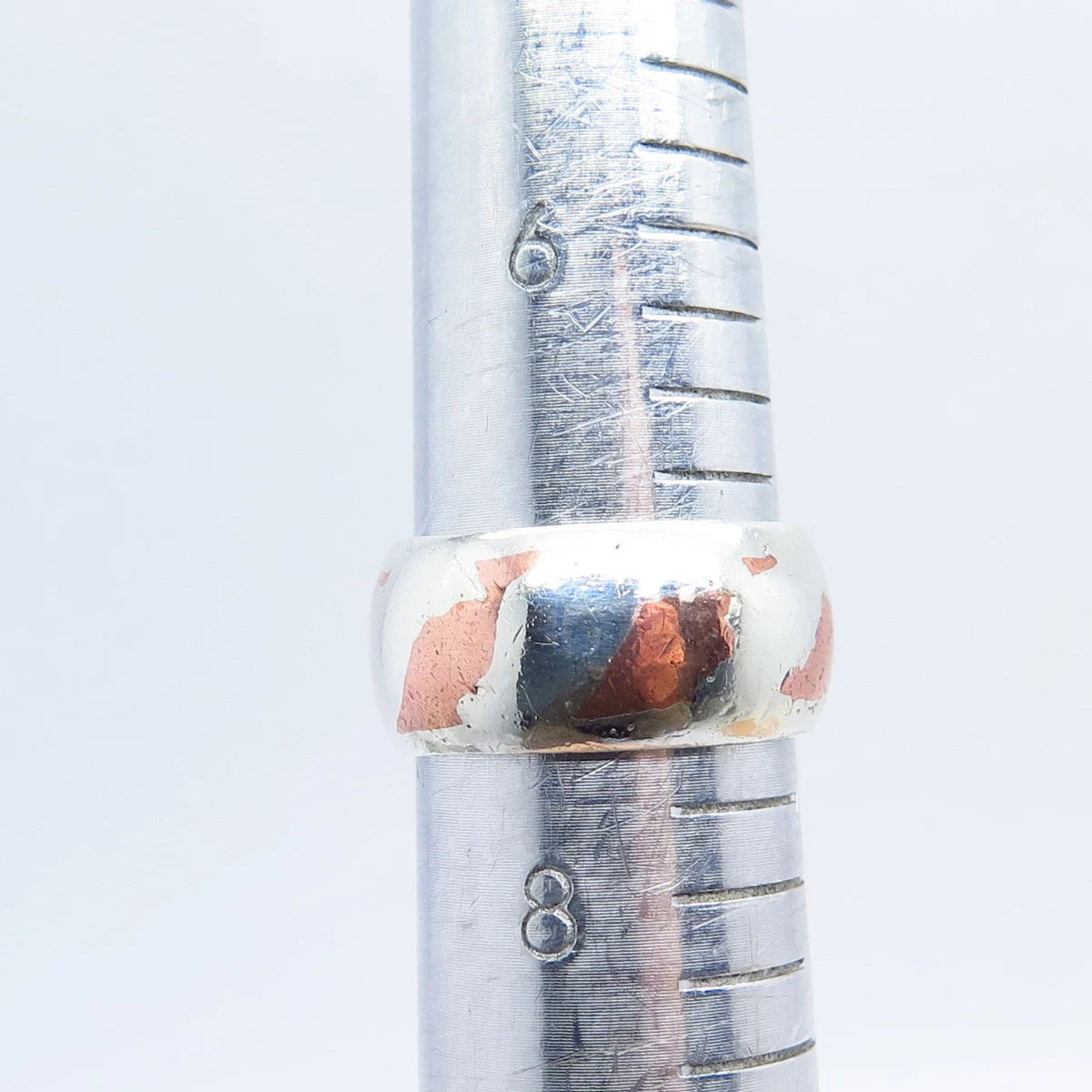 925 Sterling Silver 2-Tone Vintage Classic Band Ring Size 7.5