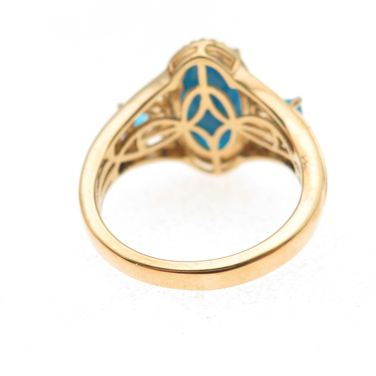 Chuck Clemency 925 Sterling Gold Plated Turquoise Apatite & Topaz Ring Size 8.25