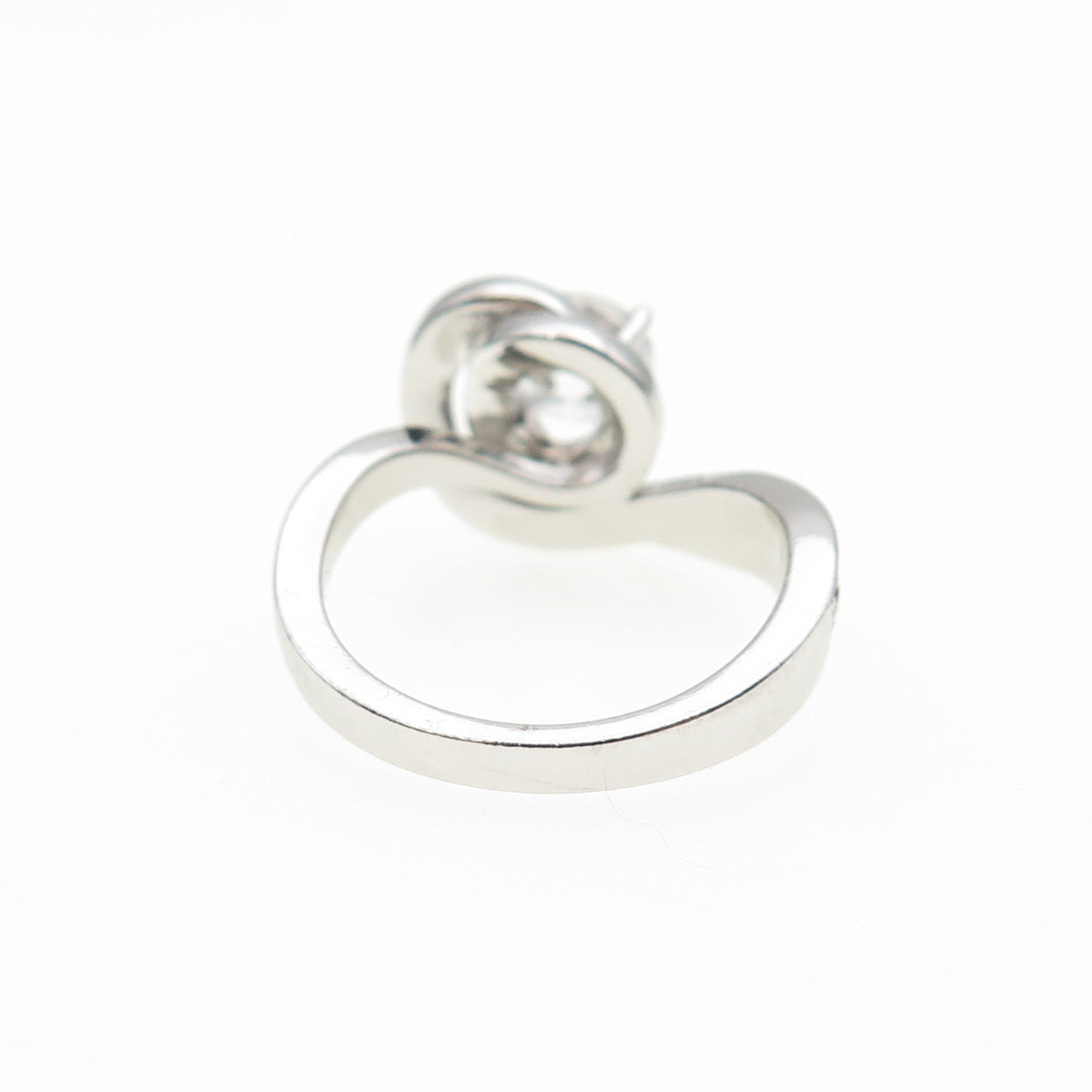 925 Sterling Silver Round-Cut C Z Swirl Ring Size 6.25