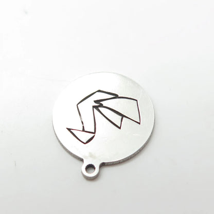 925 Sterling Silver USA Two In Town Swan Bird Charm Pendant