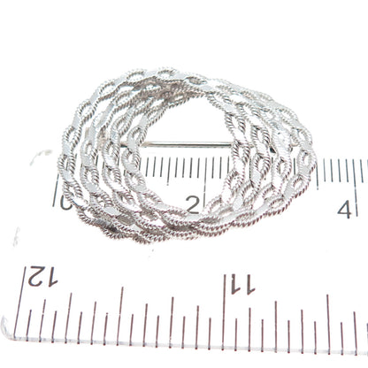 A & Z HAYWARD 925 Sterling Silver Vintage Interlocked Eternity Circle Pin Brooch