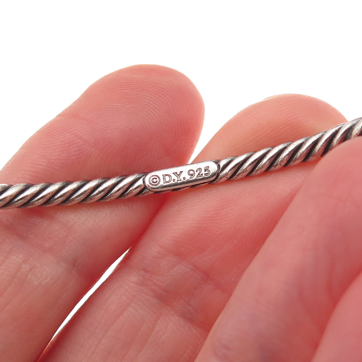 David Yurman 925 Sterling Silver Vintage Cable Classics Bangle Bracelet 8.25"