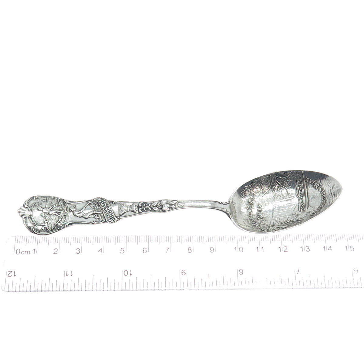 MECHANICS 925 Sterling Silver Antique Minnehaha Falls Minnesota Coffee Spoon