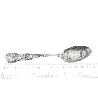 MECHANICS 925 Sterling Silver Antique Minnehaha Falls Minnesota Coffee Spoon