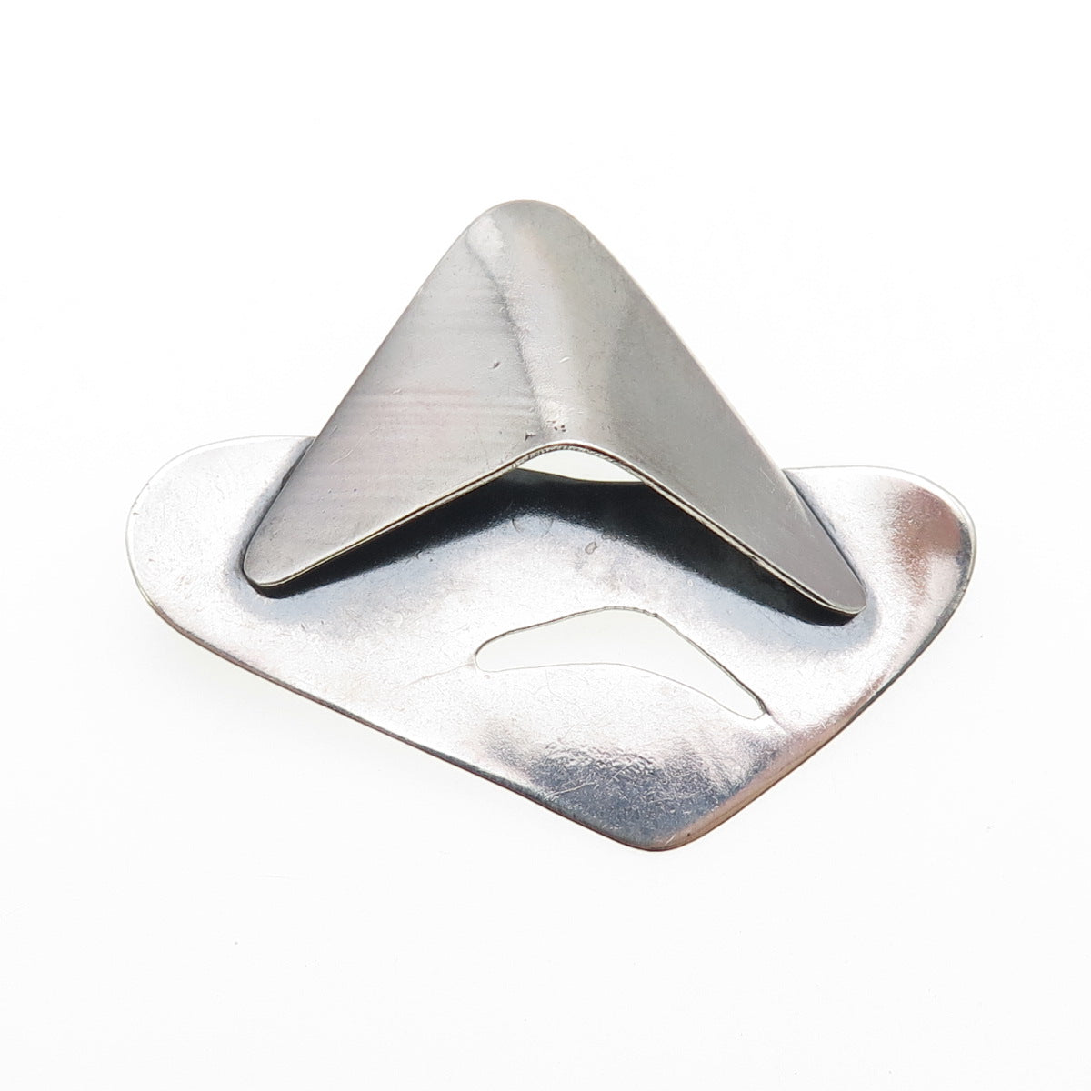 925 Sterling Silver Vintage Modernist Oxidized Pin Brooch