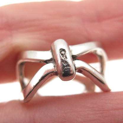 925 Sterling Silver Vintage Israel Modernist Ring Size 6