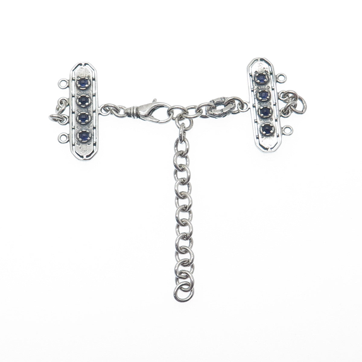 LOVE LEIGH DESIGNS 925 Sterling Vintage Iolite Bracelet Adjustable Lobster Clasp