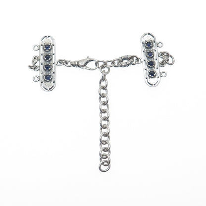 LOVE LEIGH DESIGNS 925 Sterling Vintage Iolite Bracelet Adjustable Lobster Clasp