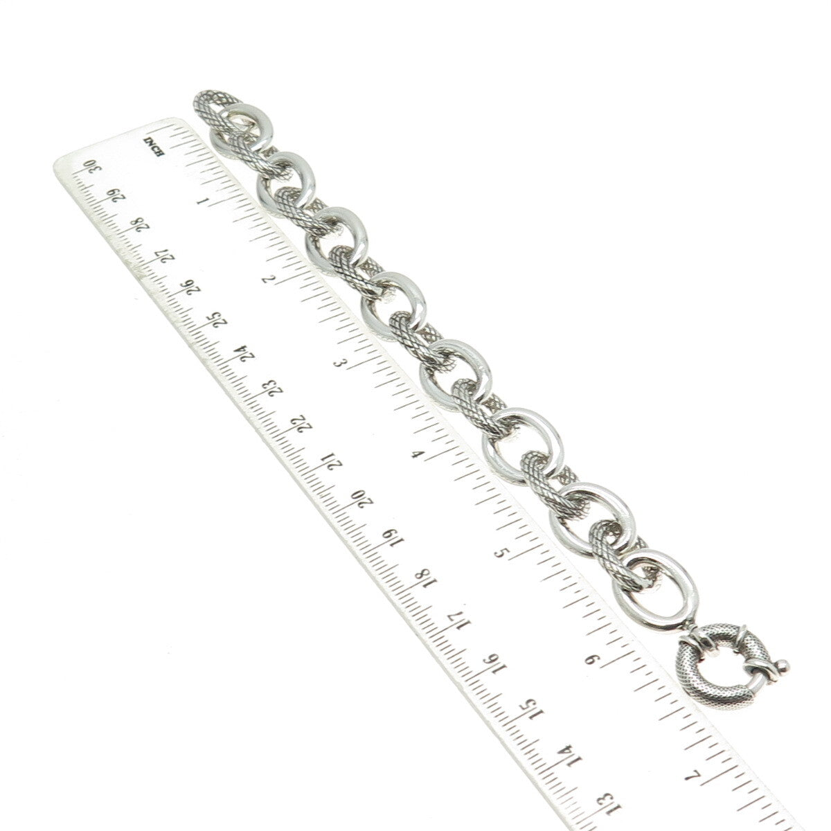 925 Sterling Silver Vintage Rolo Link Bracelet 6.25"