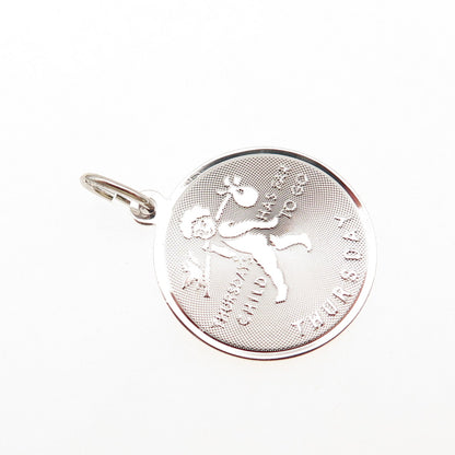 JAY POSON 925 Sterling Silver Vintage Thursday's Child Charm Pendant