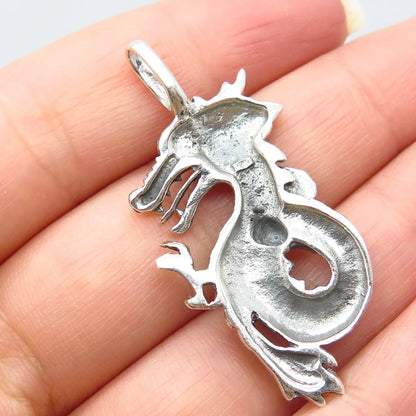 925 Sterling Silver Vintage Chinese Dragon Pendant