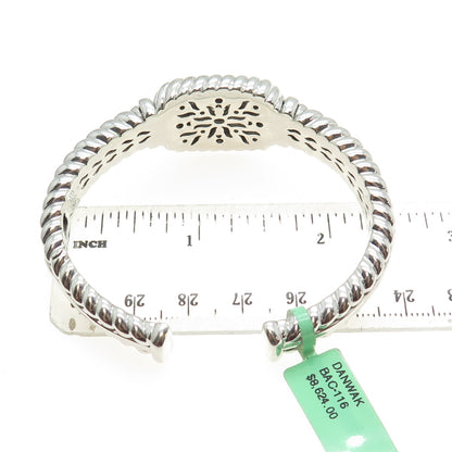 DANWAK 18K Gold Sterling 66-Diamond 1.15ct Adjustable Twisted Cuff Bracelet 6.5"