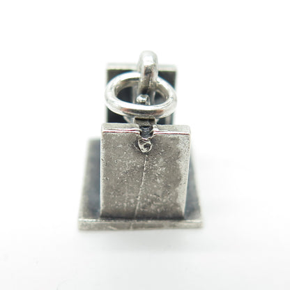 L.G. BALFOUR 925 Sterling Silver Vintage Stamp Maker 3D Charm Pendant