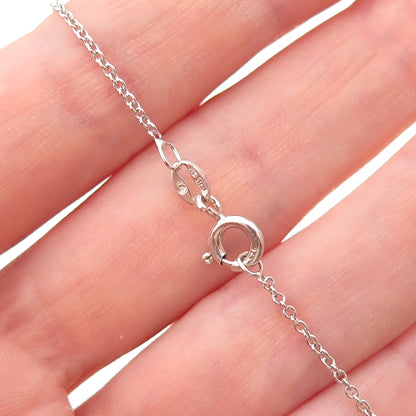 Chuck Clemency 925 Sterling Silver Real Tanzanite White Topaz Chain Necklace 18"
