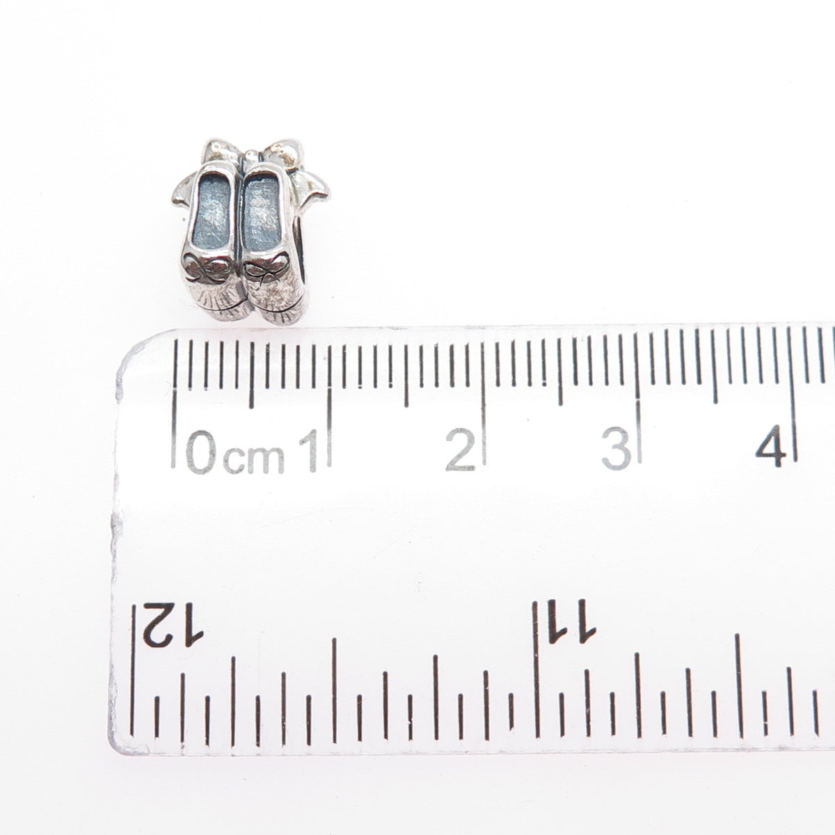 CHAMILIA 925 Sterling Silver Ballet Bow Shoes Slide Bead Charm