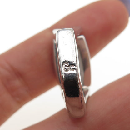 GUESS Sterling Silver Vintage Real Black Onyx & MOP Reversible Ring Size 7.25