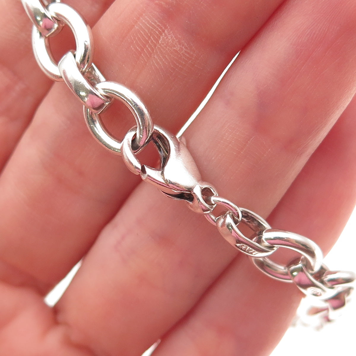 Tiffany & Co. 925 Sterling Silver Vintage Sevillana Oval Link Bracelet 7.75"