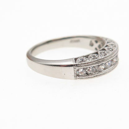 925 Sterling Silver Round-Cut C Z Ring Size 7