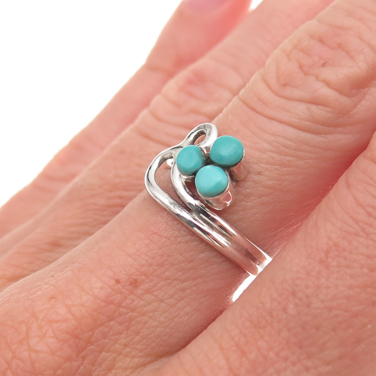 Old Pawn 925 Sterling Silver Vintage Southwestern Turquoise Ring Size 6.25