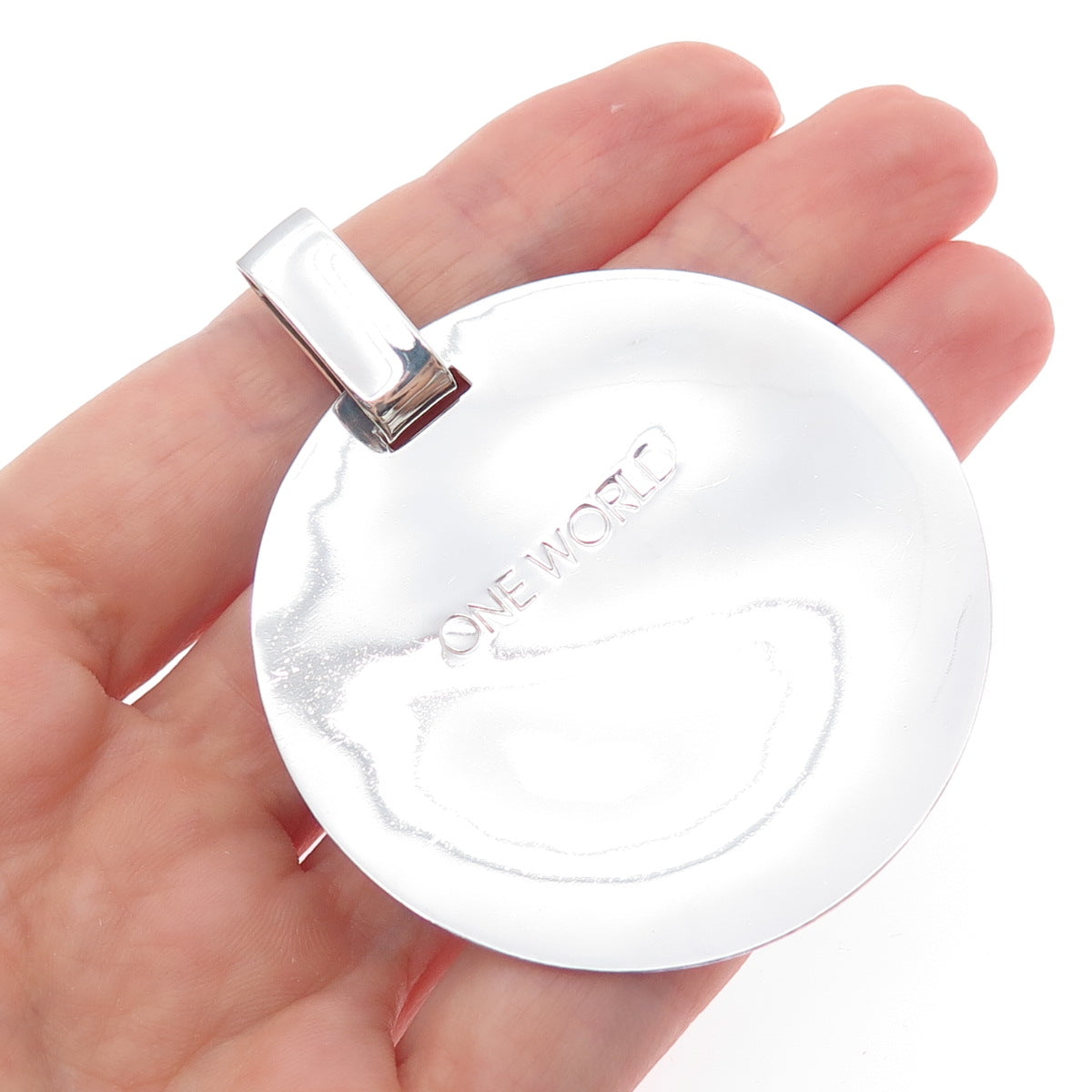 ROBERT LEE MORRIS 925 Sterling Silver Vintage One World Oxidized Pendant