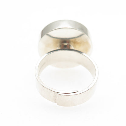 Kupittaan Kulta 925S Sterling Vintage Finland Tiger Eye Adjustable Ring Size 7.5