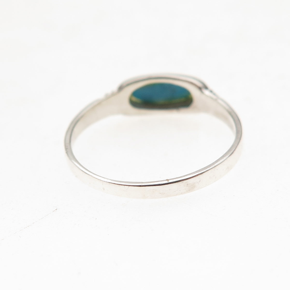 925 Sterling Silver Vintage Real Turquoise Ring Size 6.5