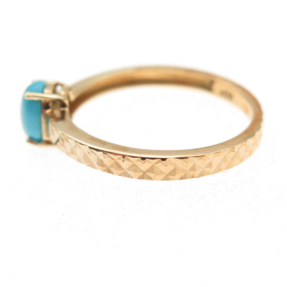 Chuck Clemency Sterling Gold Plated Real Turquoise Diamond-Cut Ring Size 8.25