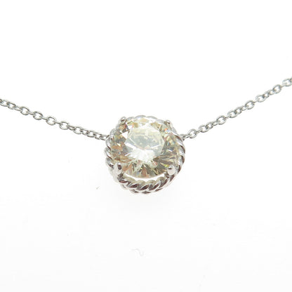 925 Sterling Silver Round-Cut Shaped Lemon C Z Rolo Chain Necklace 18"