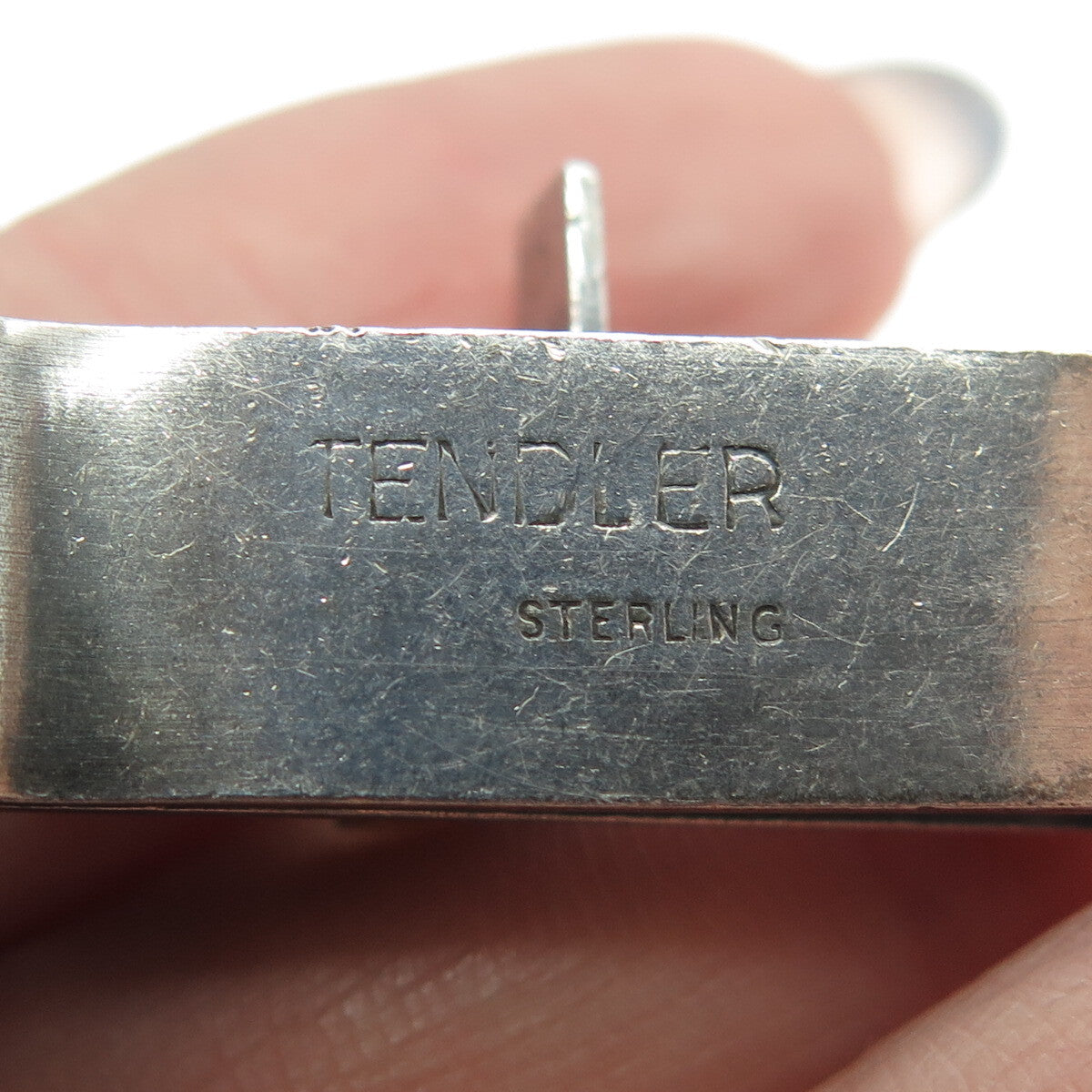 TENDLER 925 Sterling Silver Vintage Modernist Tie Clip