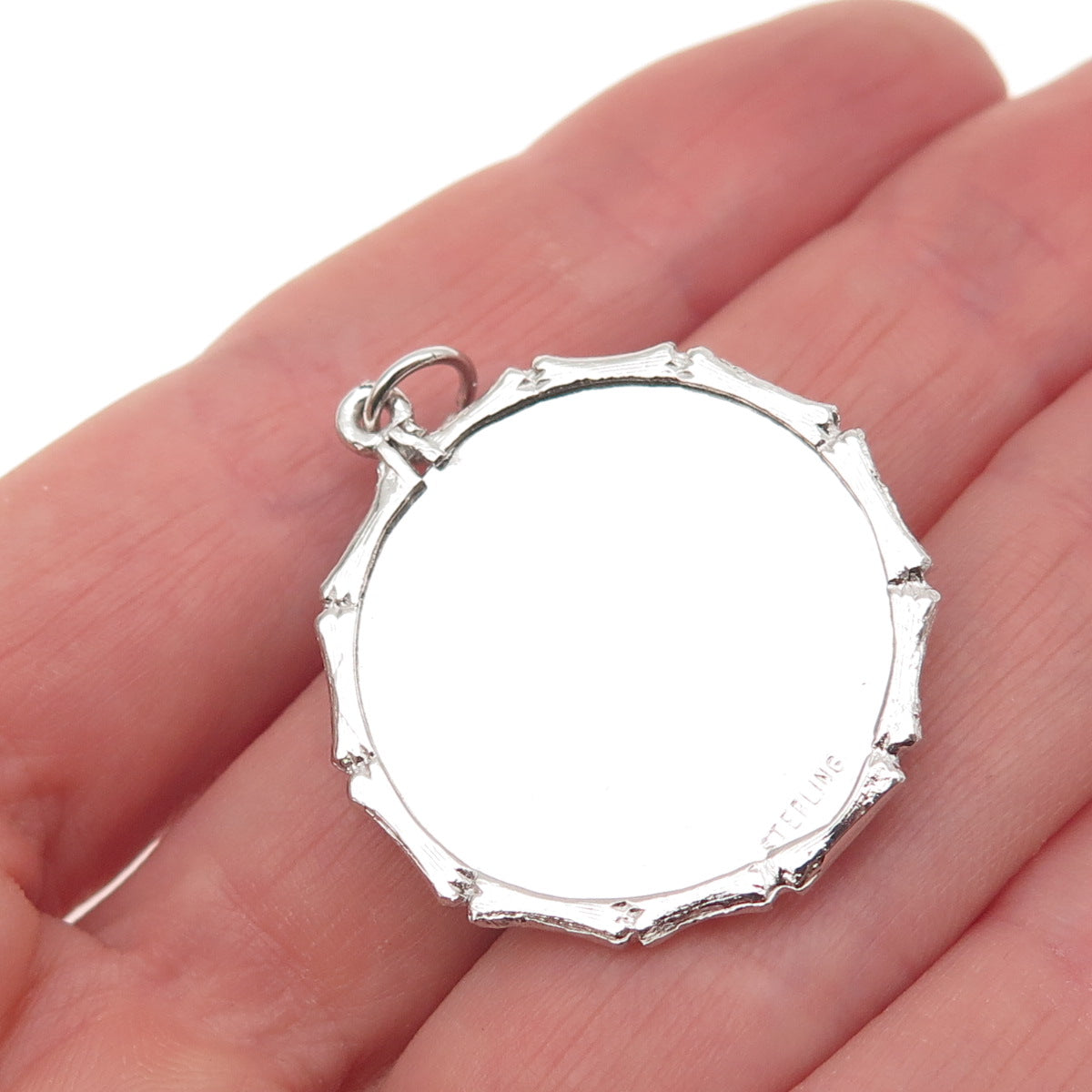 925 Sterling Silver Vintage Rhinestone Santa Merry Christmas Charm Pendant